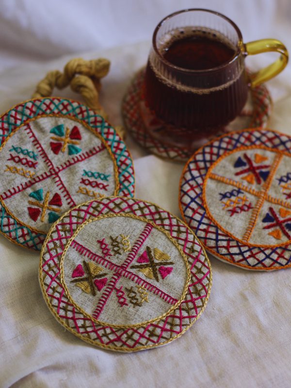 Chacobbak Embroidered Coaster - Siwan motifs